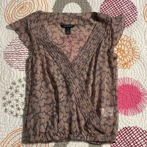 Delicate semi- sheer ruffled sleeveless top from club monaco